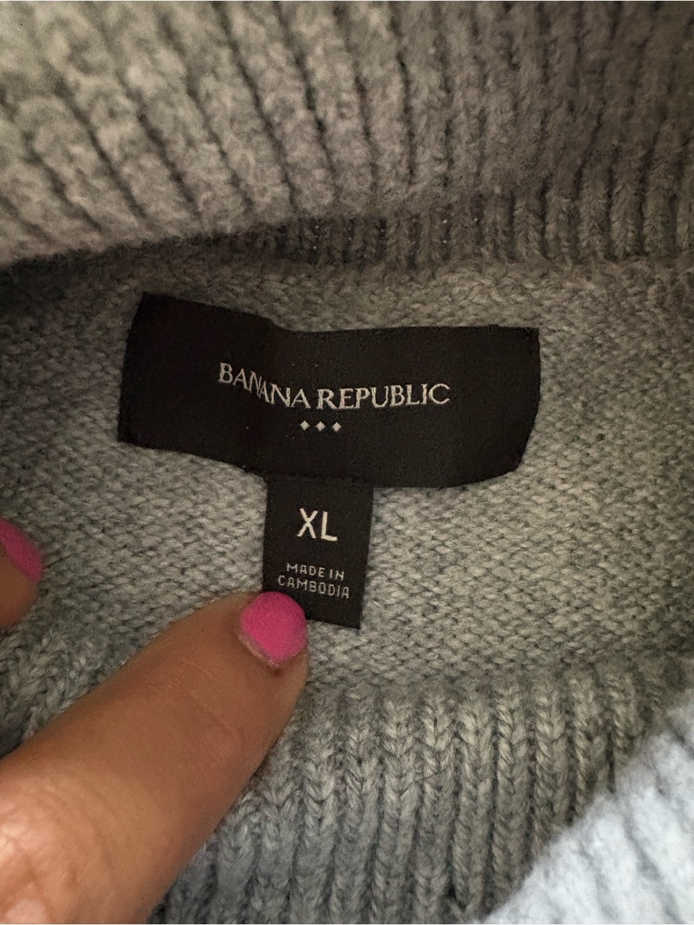 Banana Republic Soft Light Gray Turtleneck Sweater - XL